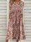 A-Line Casual Half Sleeve Round Neck Floral Midi Dress for Women