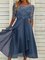 Women Evening Half Sleeve Paneled A-Line Dresses