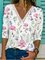 Women Long Sleeve Paneled Floral Shirts & Tops