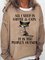 Womens Casual All I need is coffee and cats it is too peopley outside Letters Sweatshirts