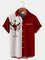 Men Santa With Gifts Bag Print Pocket Front Short Sleeves Shirt