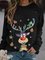 Christmas Xmas Women Fashion Plus Size Vintage Holiday Shift Casual Sweatshirt