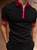 Men's Zipper Colorblock Short Sleeve POLO Shirt