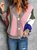 Women Buttoned Patchwork Casual Long Sleeve Sweater