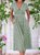 JOYMITTY Women Casual Floral V-Neckline Short Sleeve Midi X-line Dress