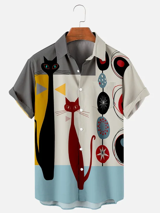 Printed Shirt Collar Vintage Shirts