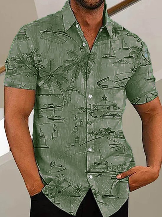 White Holiday Series Coconut Tree Shirts & Tops