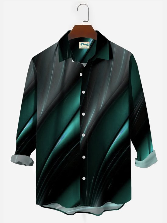 Men's Urban Fashion Shirts Gradient Art Anti-Wrinkle Plus Size Tops