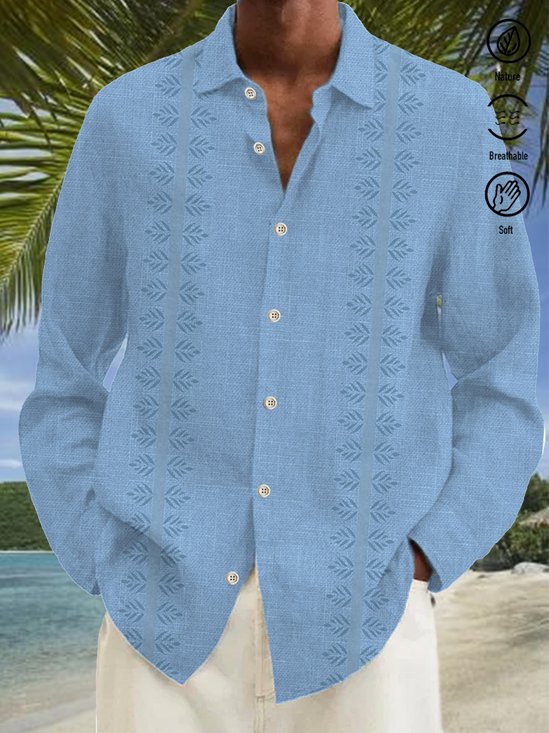 JoyMitty Vintage Bowling Floral Print Beach Men's Hawaiian Oversized Long Sleeve Shirt with Pockets