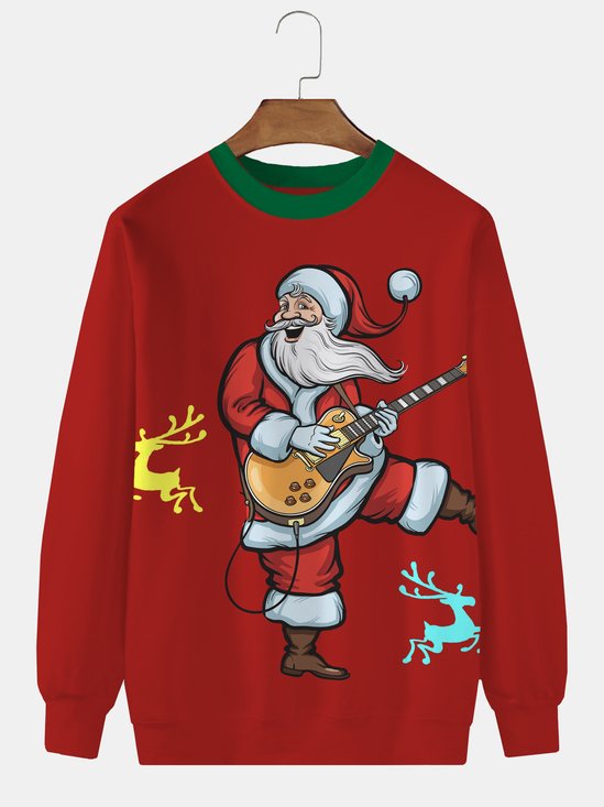 JoyMitty Christmas print round neck long sleeve sweatshirt