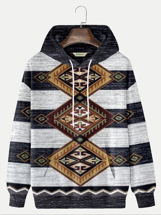 JoyMitty Men's Aztec Print Art Festive Hooded Sweatshirt