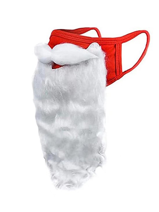 Santa mask beard mask Halloween funny dress up white Christmas mask dustproof cotton mask