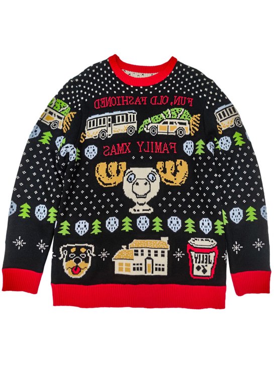 JoyMitty Men's Christmas Cartoon Fun Jacquard Warm Sweater