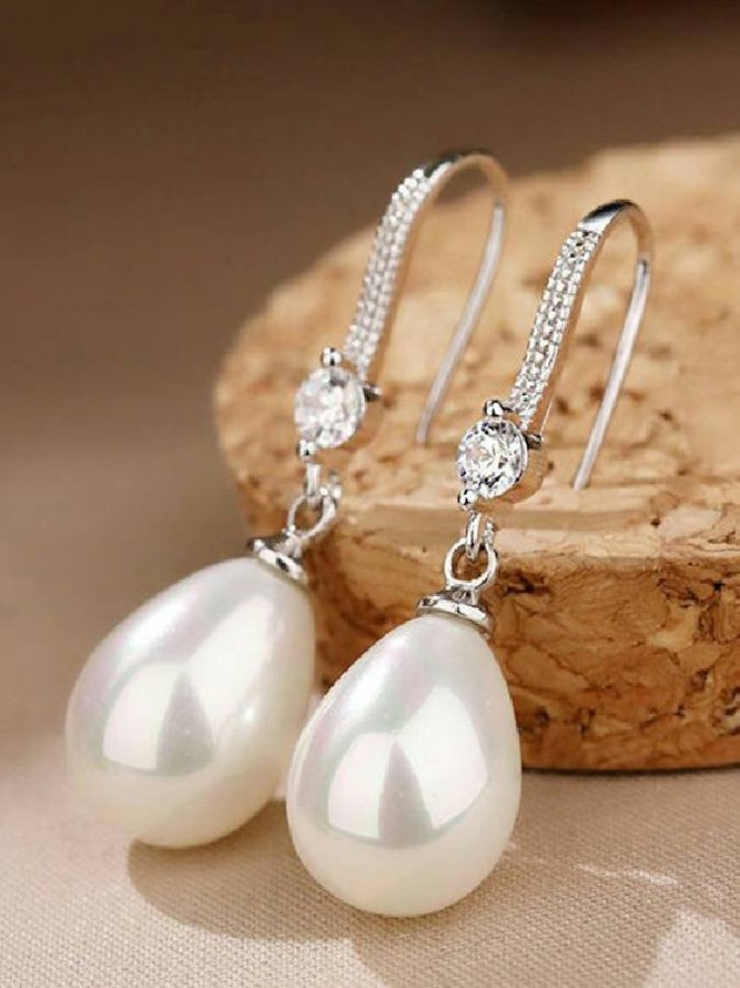Silver Alloy Casual Earrings