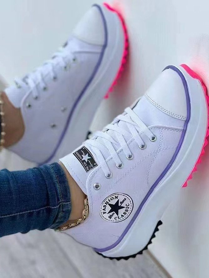 Cloth Lace-up Sneakers