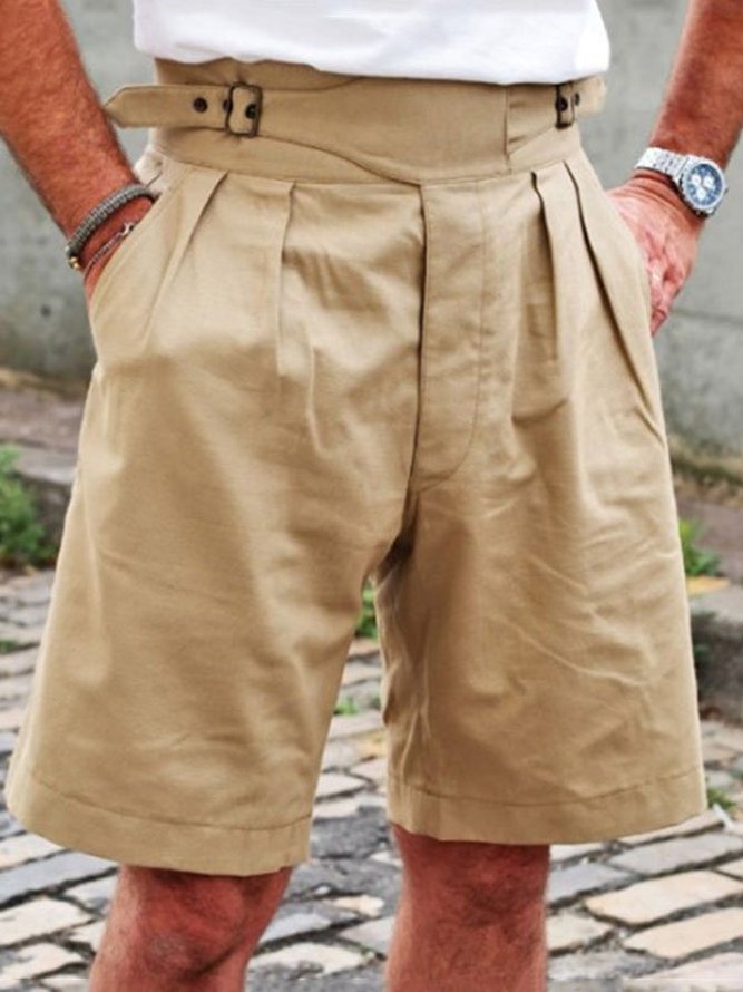 Men's Solid Color Casual Belt Fashion Shorts joymitty