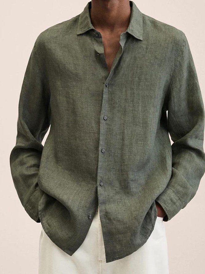 Cotton-Blend Basic Series Shirts & Tops