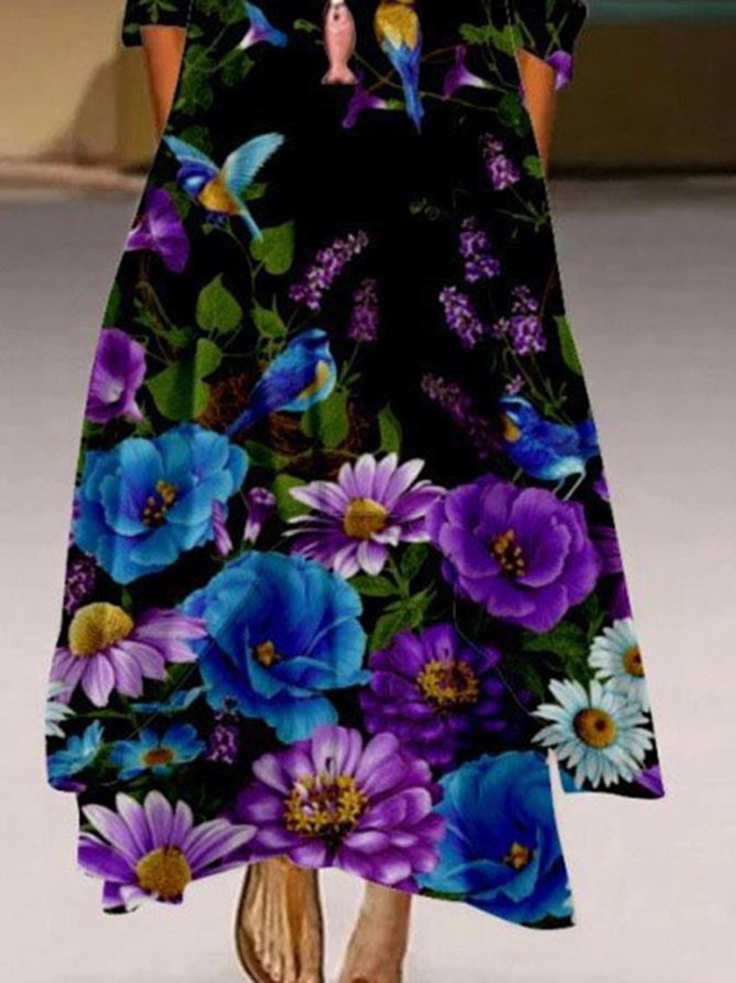 Women Shift Casual Floral Printed Plus Size Dresses