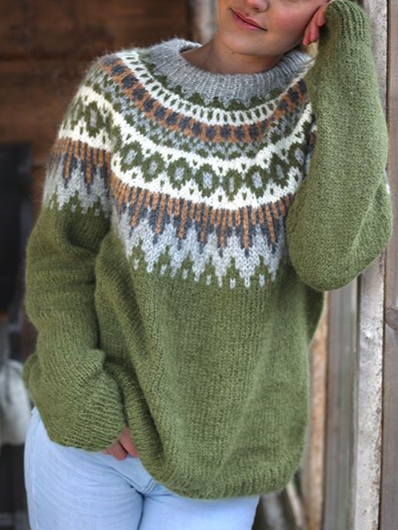 Geometric Loose Casual Sweater