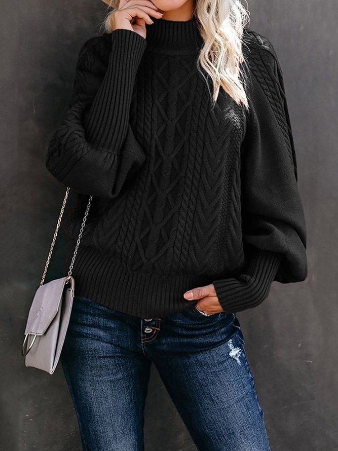 Women Long Sleeve Knitted Shift Sweater