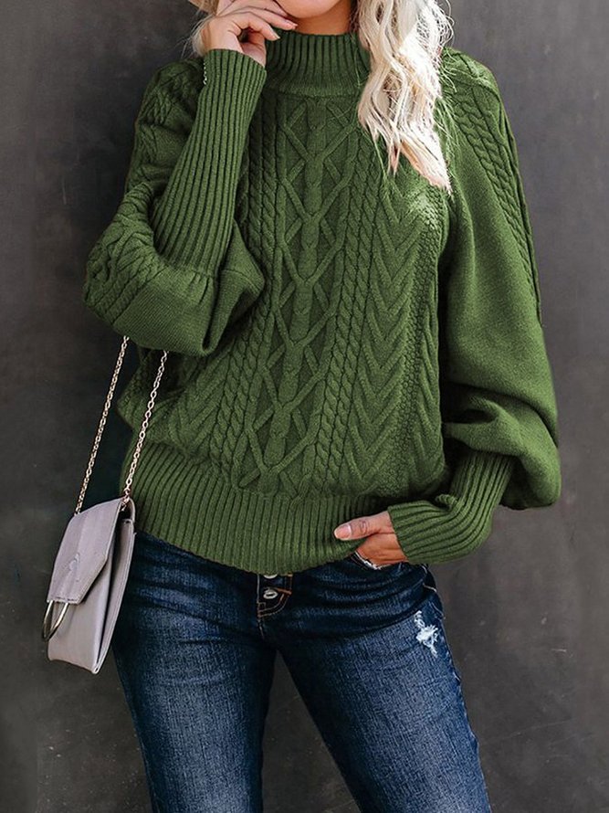 Women Long Sleeve Knitted Shift Sweater