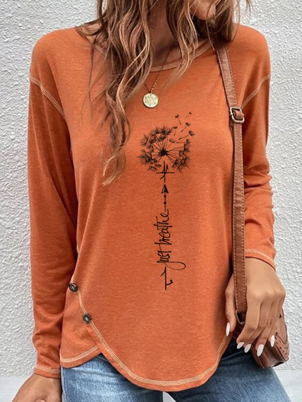 Loose Dandelion Casual Jersey T-Shirt