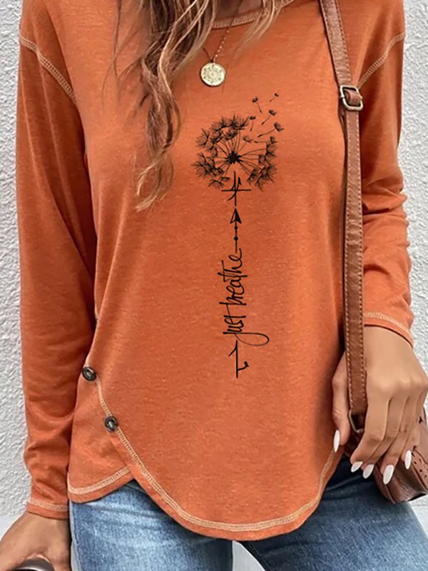 Loose Dandelion Casual Jersey T-Shirt