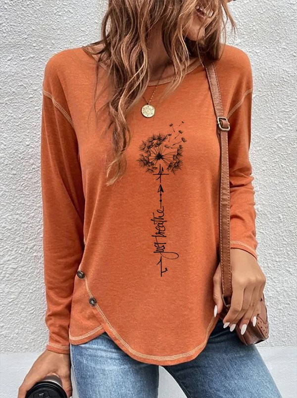 Loose Dandelion Casual Jersey T-Shirt