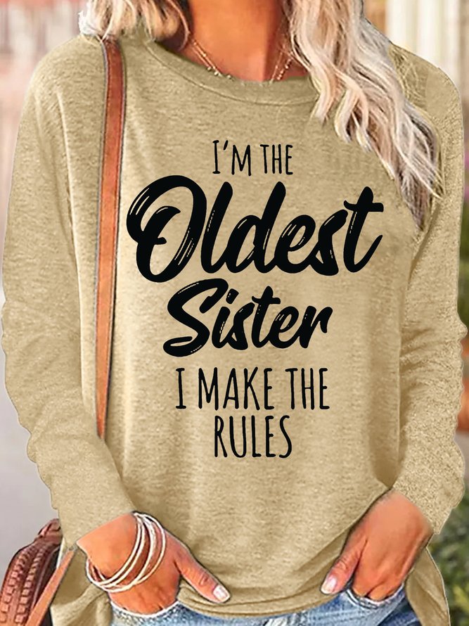 Womens Funny Sister Gift Old Sister Casual Tops