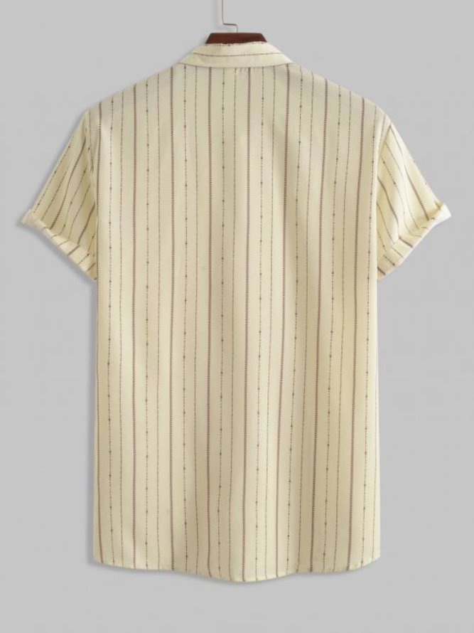 Lines Pattern Short Sleeves Shirt