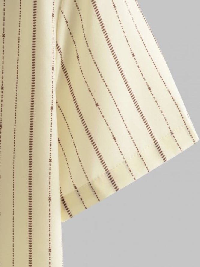 Lines Pattern Short Sleeves Shirt
