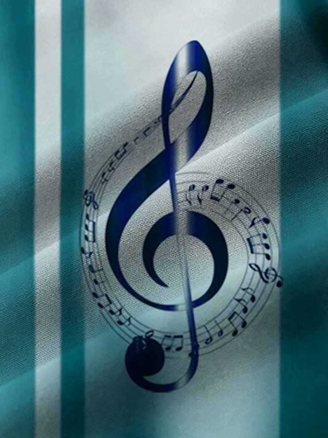 Music note gradient men's pocket button shirt