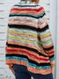 JOYMITTY Women Multicolor Plus size Long Sleeve Casual Striped Outerwear M L XL XXL 3XL