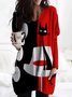 CLEARANCE Women Black-Red Long Sleeve Cotton-Blend Shirts & Tops