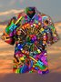 Printed Ombre Shirt Collar Shirts & Tops