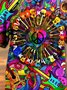 Printed Ombre Shirt Collar Shirts & Tops