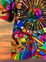 Printed Ombre Shirt Collar Shirts & Tops