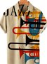 Classic Music Men's Shirts Jazz Instruments Trumpet Brass Printed Short-sleeved Street Casual Tops