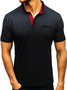 Casual Henley Collar Ombre Polo Shirts & Tops