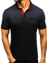 Casual Henley Collar Ombre Polo Shirts & Tops