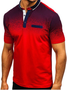 Casual Henley Collar Ombre Polo Shirts & Tops