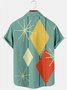 Hawaiian Retro Geometric Abstract Elements Men's Casual Short-sleeved Shirt