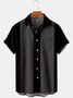 Men's Casual 50s Retro Bowling Shirts Vertical Striped Two Tone Camp Short Sleeve Tops