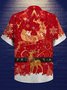Christmas Santa Claus Costume Men's Short Sleeve Hawaiian Shirt Funny Cosplay Tops