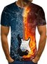 3D Guitar Print Men's T-shirt