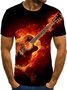 3D Guitar Print Men's T-shirt
