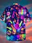 Blue Printed Music Sweet Shirts & Tops