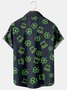 Mens St Patrick’s Day Shamrock Print Casual Breathable Short Sleeve Hawaiian Shirts