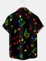 Men's Music Print Casual Short Sleeve Shirt