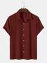 Men's Plain Seersucker Wrinkle Free Casual Shirts Multicolor Basic Tops